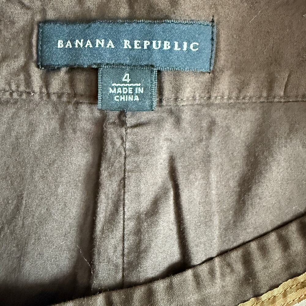 Women's Banana Republic Brown A-Line Skirt‎ with Ribbon Detailing Size 4 - Picture 4 of 10